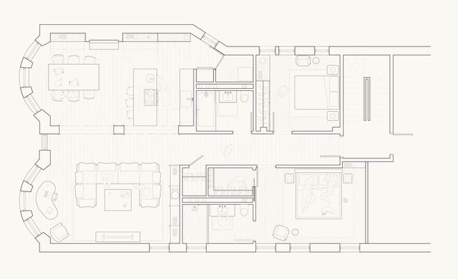 140㎡ 四居室用艺术168体育 168体育官网家具构造品质空间(图1)